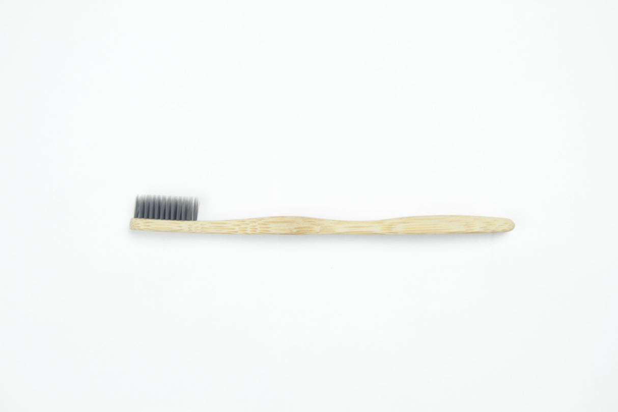 Bamboo Toothbrush With Charcoal Bristles - Soft Bristles, BPA and Phthalates Free from Lucky Teeth