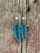 14089 Leather Feather Earrings from J.Forks Designs