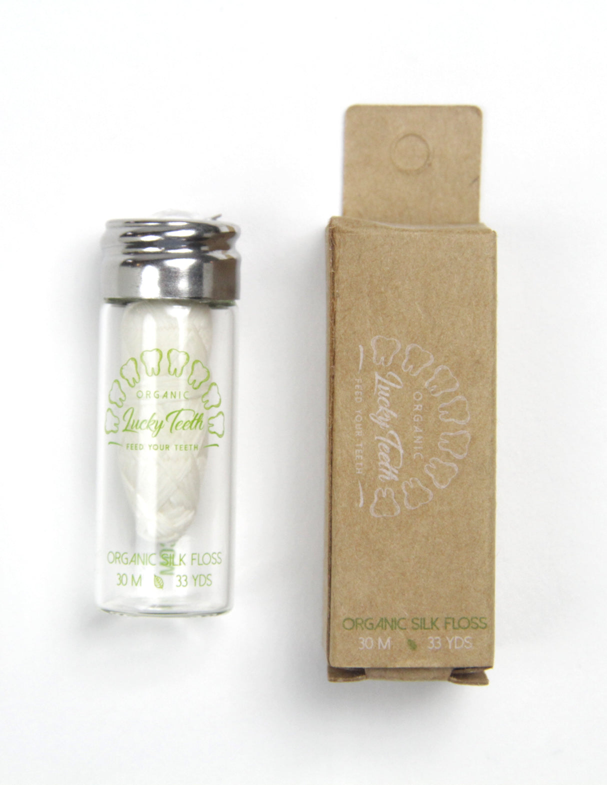 Organic Peace Silk Floss in Glass Jar 30 m  /  33 yds from Lucky Teeth