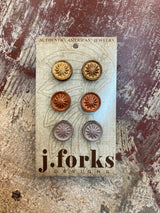 15811 Leather Stud Earrings 3 Pack from J.Forks Designs