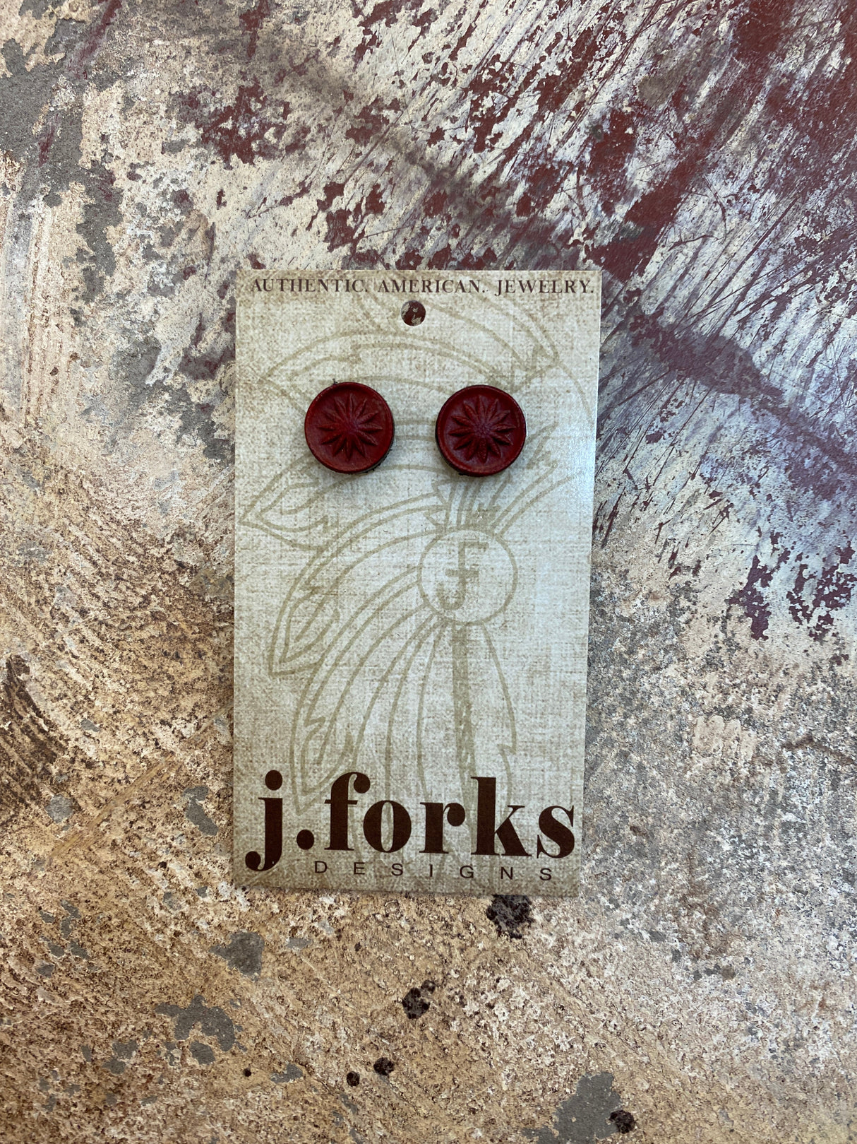 15811 Leather Stud Earrings