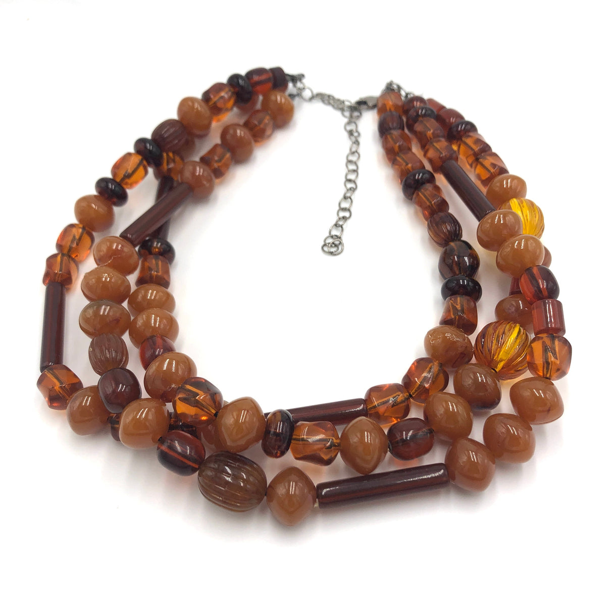 Amber & Tortoise Beaded Morgan Necklace from Leetie Lovendale