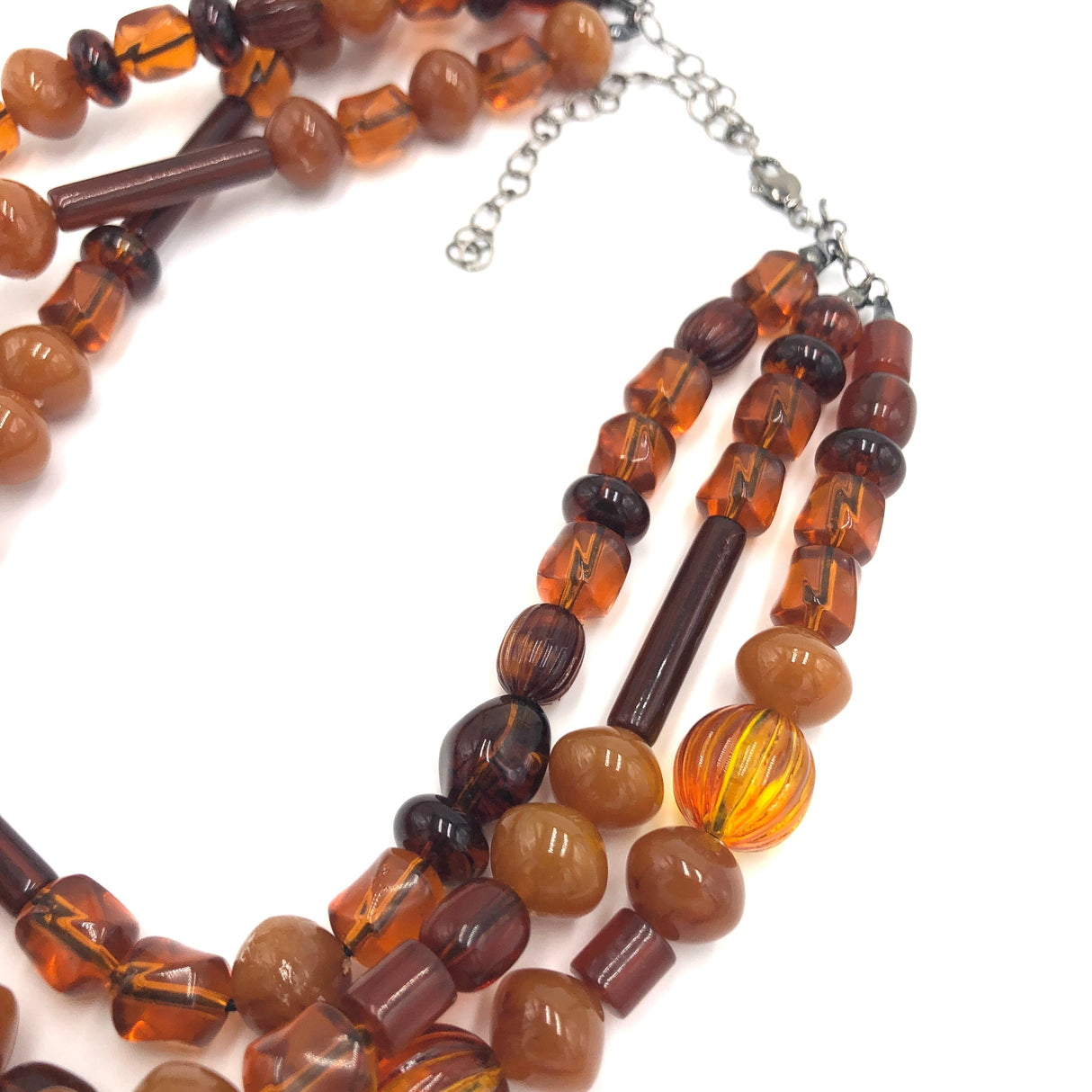 Amber & Tortoise Beaded Morgan Necklace from Leetie Lovendale