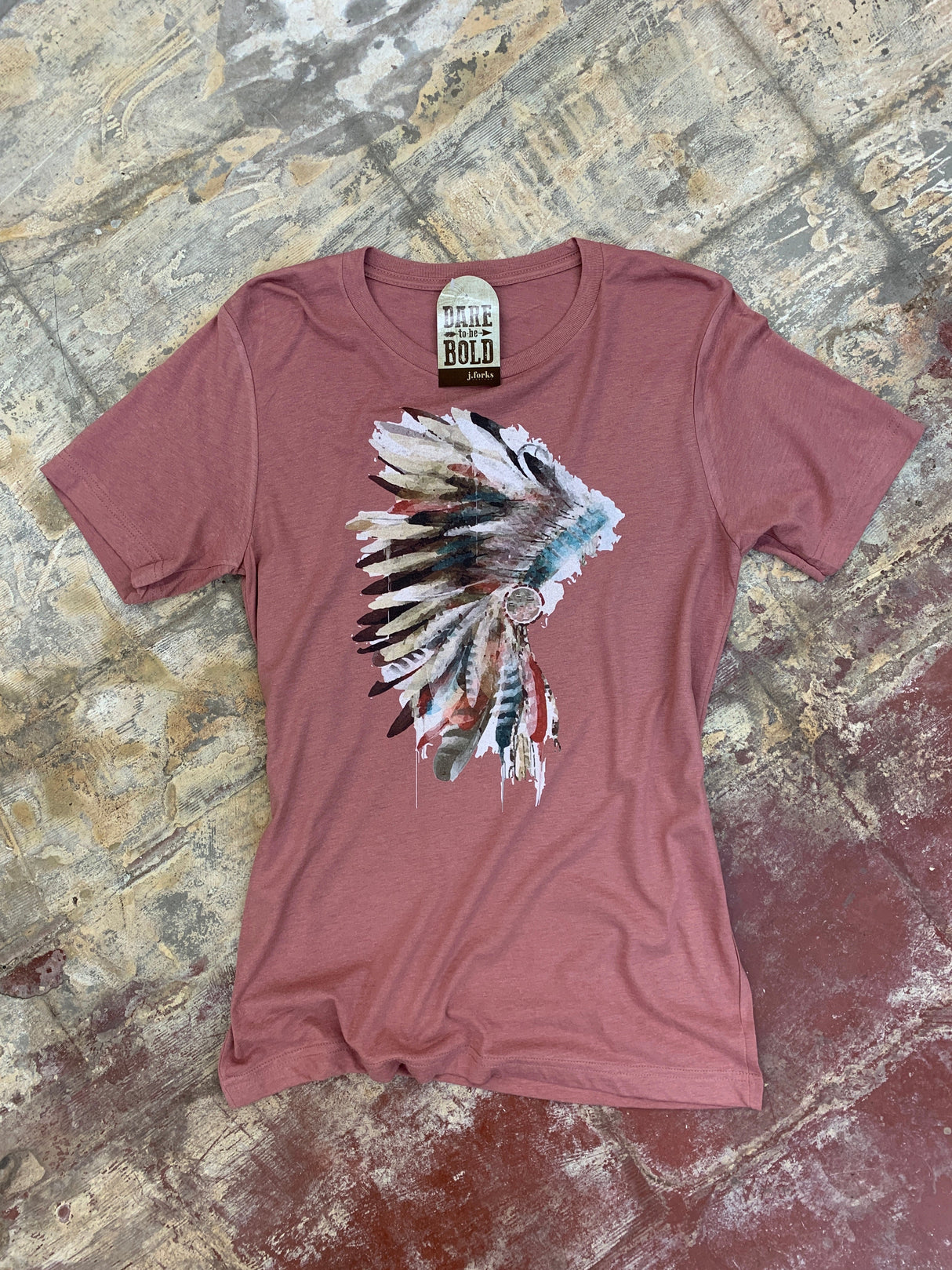 1381 Mauve Natural Headdress Tee from J.Forks Designs