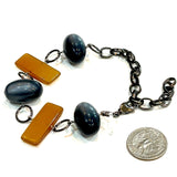 Charcoal & Gold Geo Moonglow Stations Bracelet from Leetie Lovendale