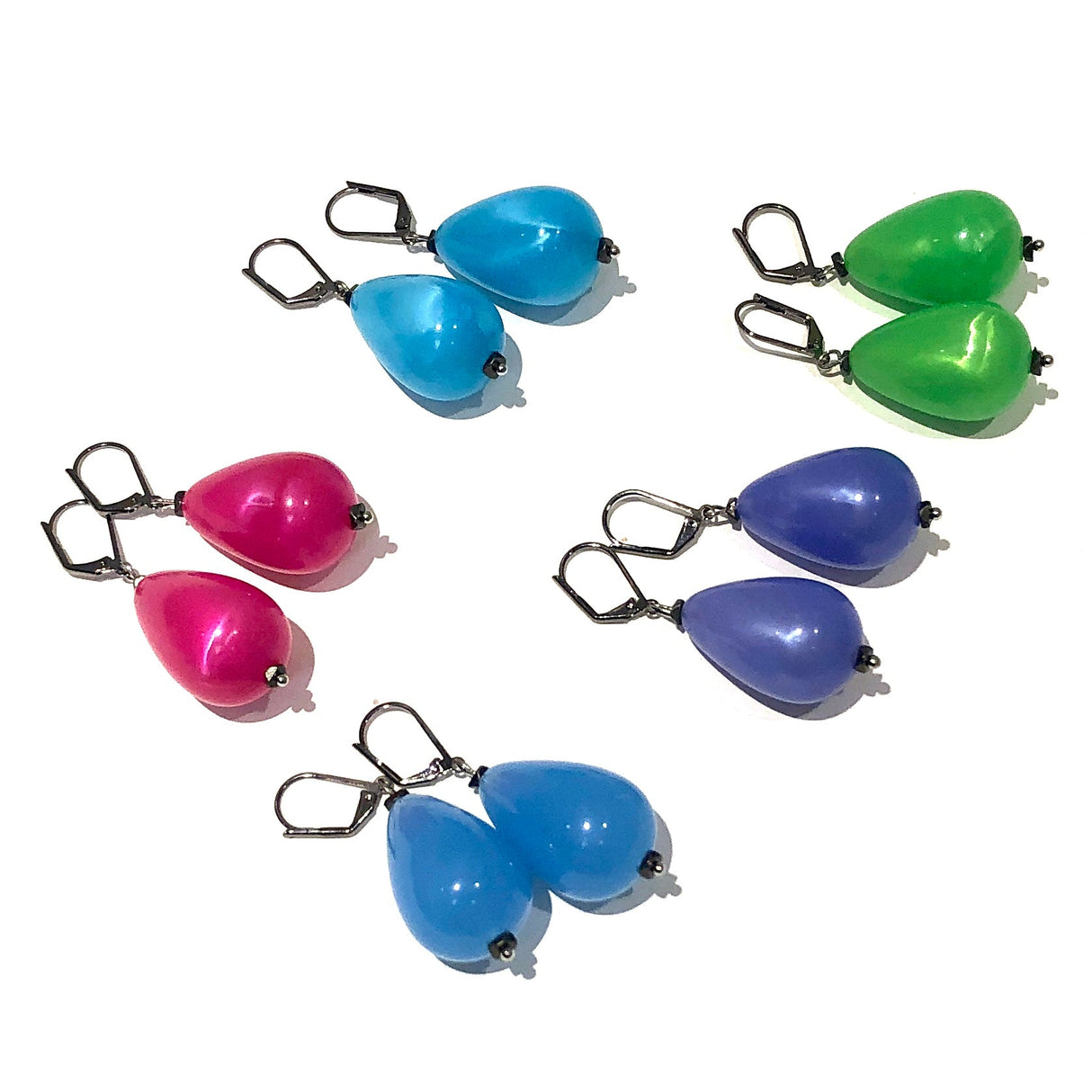 Aqua Blue Aura Glow Nola Earrings from Leetie Lovendale
