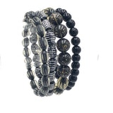 Black & Bling Stack & Stretch Bracelets Set from Leetie Lovendale