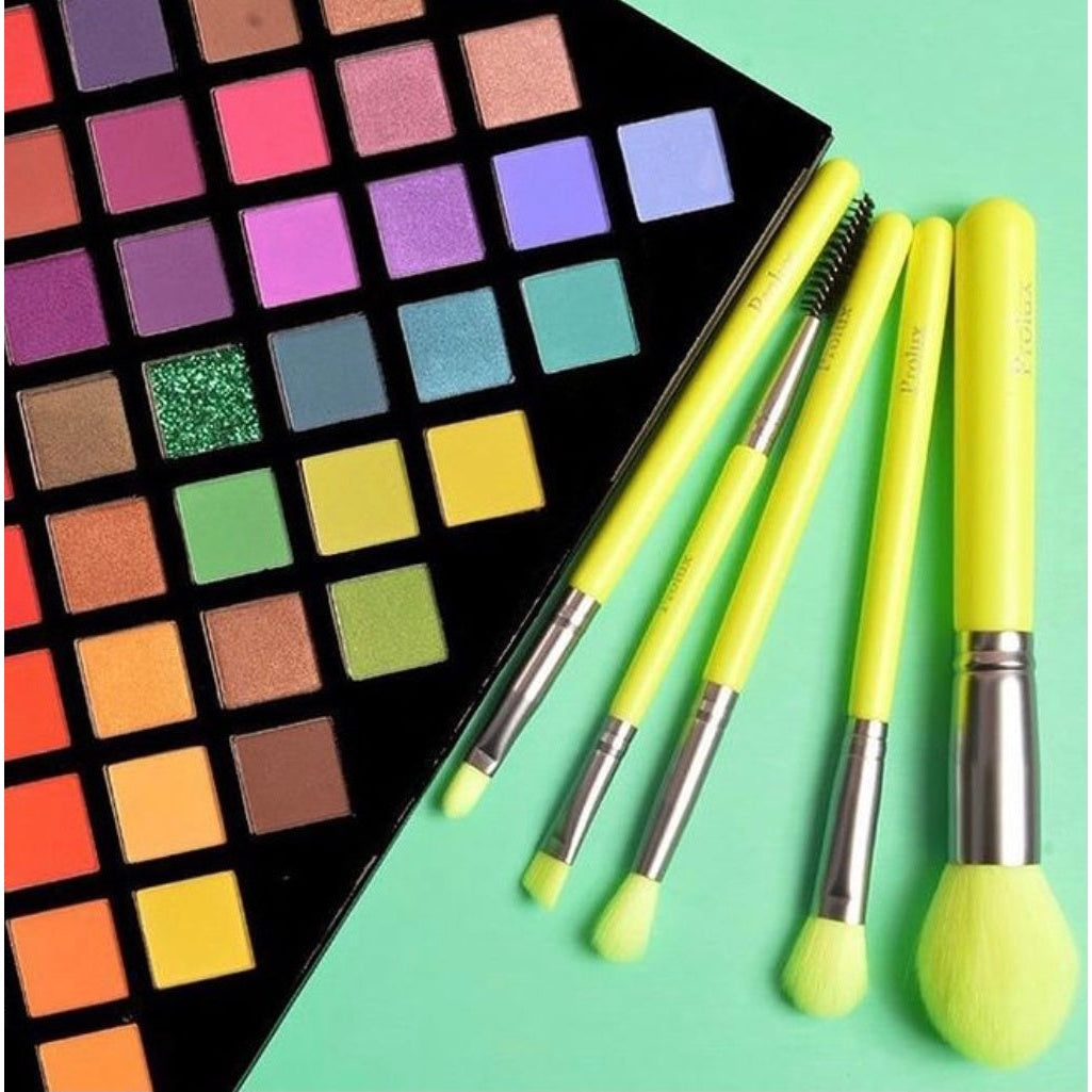 Deluxe Neon Brush Set | Makeup Brush Set From Prolux Cosmetics
