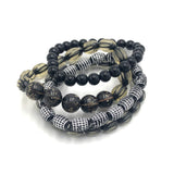 Black & Bling Stack & Stretch Bracelets Set from Leetie Lovendale