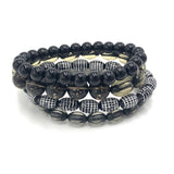 Black & Bling Stack & Stretch Bracelets Set from Leetie Lovendale