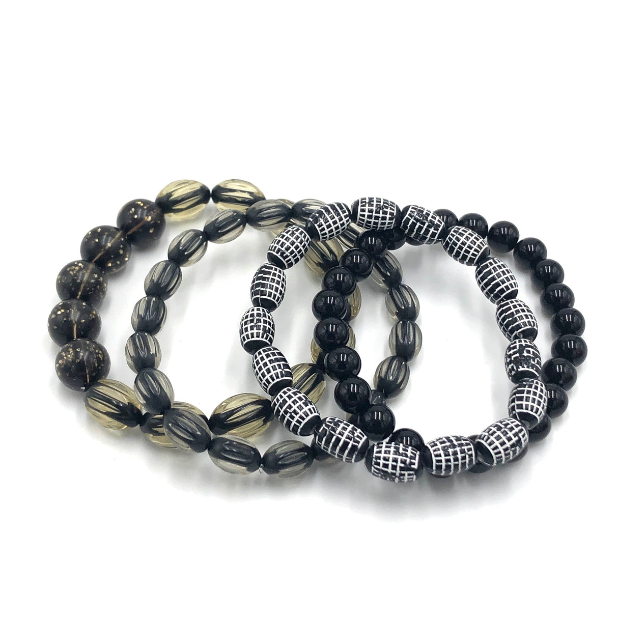 Black & Bling Stack & Stretch Bracelets Set from Leetie Lovendale