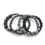 Black & Bling Stack & Stretch Bracelets Set from Leetie Lovendale