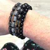Black & Bling Stack & Stretch Bracelets Set from Leetie Lovendale
