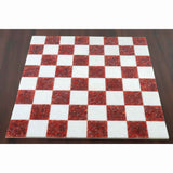 Borderless Marble Stone Luxury Chess Board 18'' - Red and White  From Royal Chess Mall