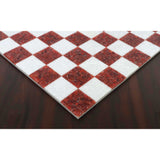 Borderless Marble Stone Luxury Chess Board 18'' - Red and White  From Royal Chess Mall