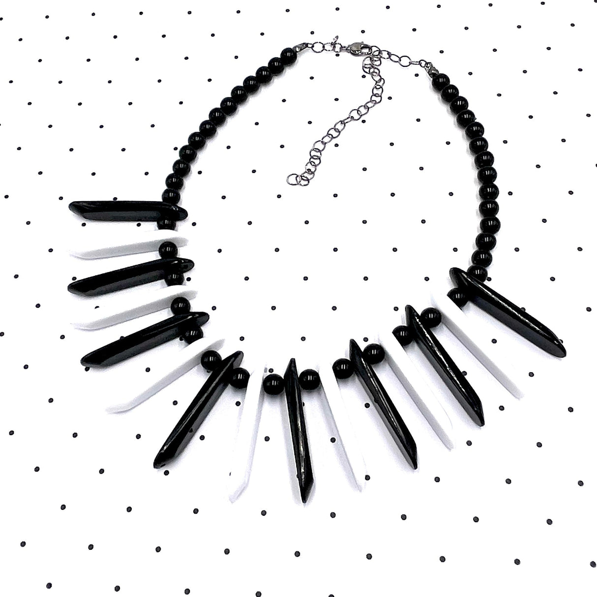Black & White Collar Marco Necklace from Leetie Lovendale