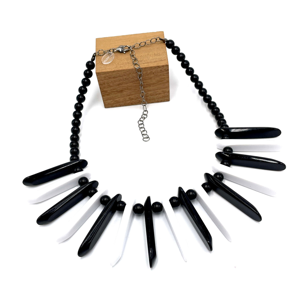 Black & White Collar Marco Necklace from Leetie Lovendale