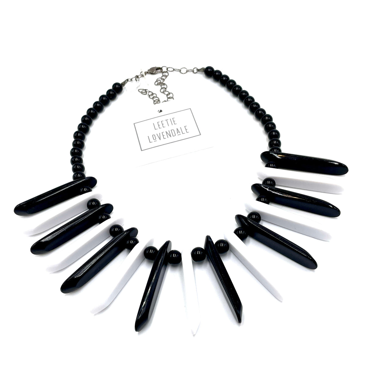 Black & White Collar Marco Necklace from Leetie Lovendale