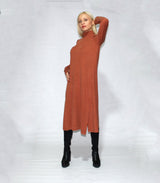 Turtle neck dress long sleeve with side slits from EBRU Home