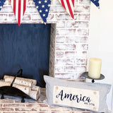 Holiday Panel: Summer, Star, Red, White and Blue, Cursive, Est. Vintage, Farmhouse; AMERICA 1776 From PillowPanels