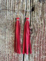 14112 Leather Tassel Earrings