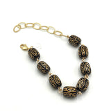 Black & Gold Etched Betsy Bracelet from Leetie Lovendale