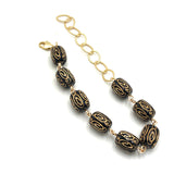 Black & Gold Etched Betsy Bracelet from Leetie Lovendale