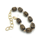 Black & Gold Etched Betsy Bracelet from Leetie Lovendale