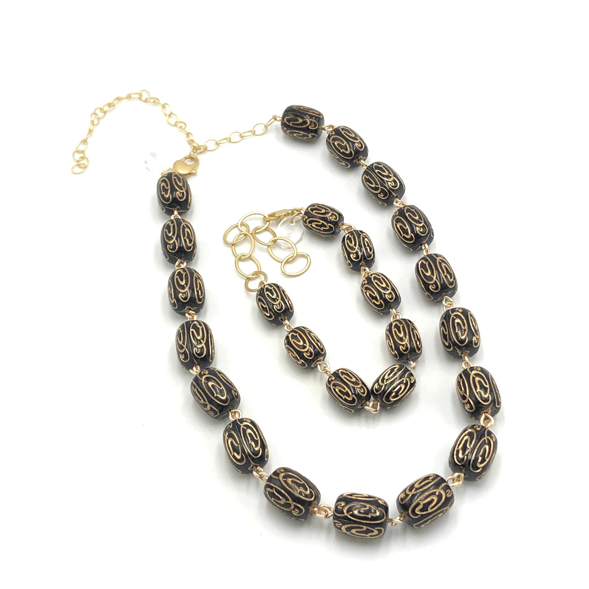 Black & Gold Etched Betsy Bracelet from Leetie Lovendale