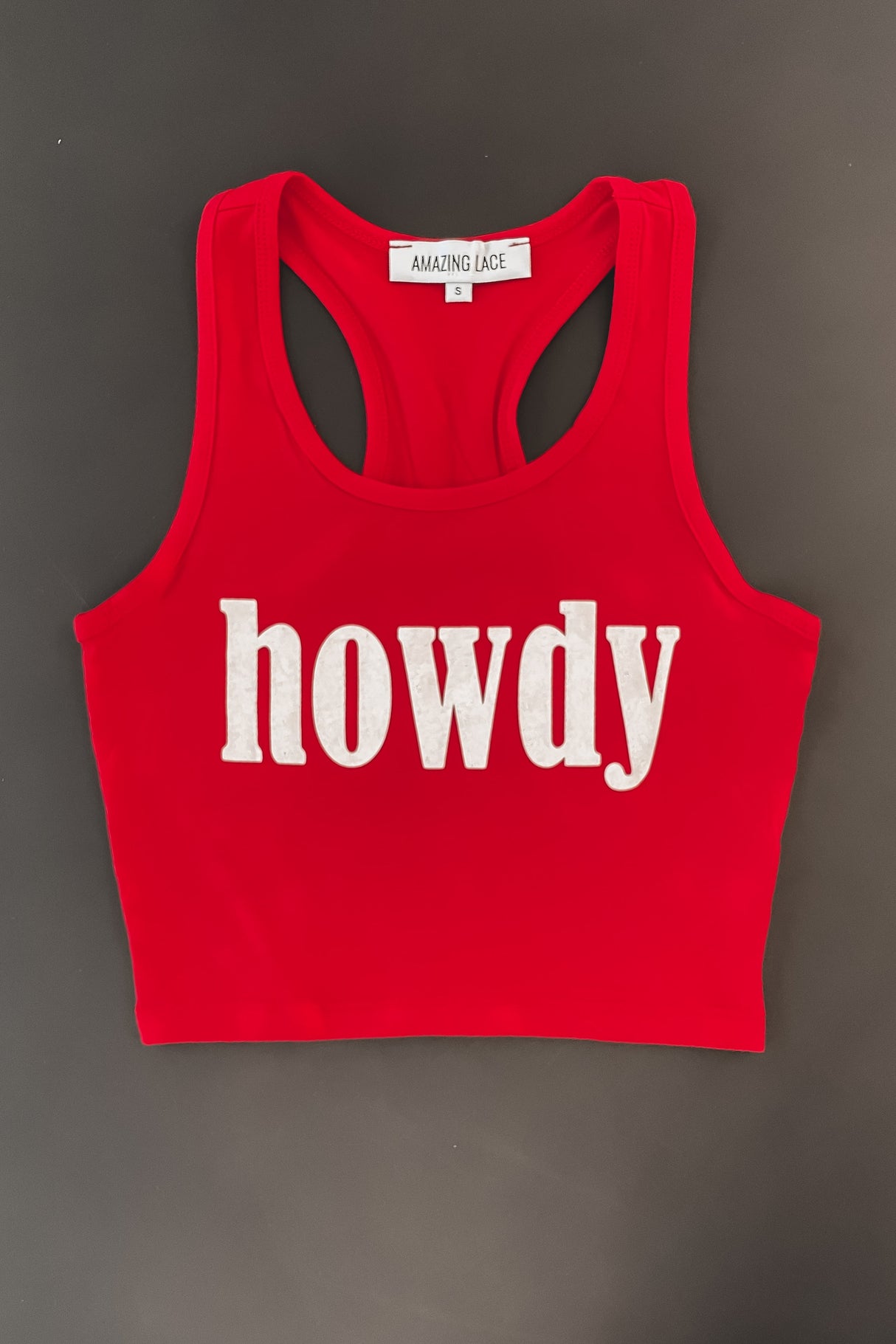 Howdy Fitted Cropped Rodeo Tank Top from Amazing Lace
