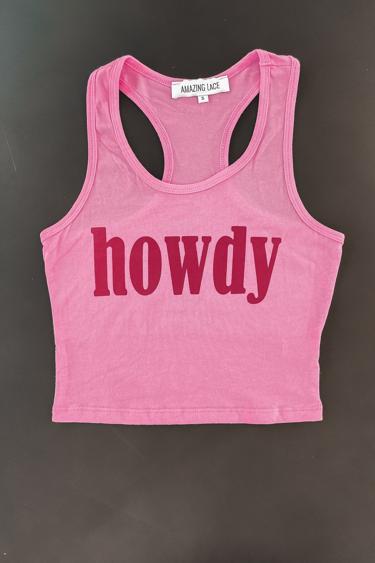 Howdy Fitted Cropped Rodeo Tank Top from Amazing Lace