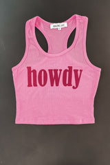 Howdy Fitted Cropped Rodeo Tank Top from Amazing Lace