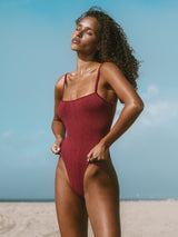 BALBOA THIN STRAP ONE PIECE - CHERRY From ELYSIIAN