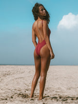 BALBOA THIN STRAP ONE PIECE - CHERRY From ELYSIIAN