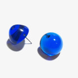 Aqua Blue Large Gumdrop Stud Earrings from Leetie Lovendale