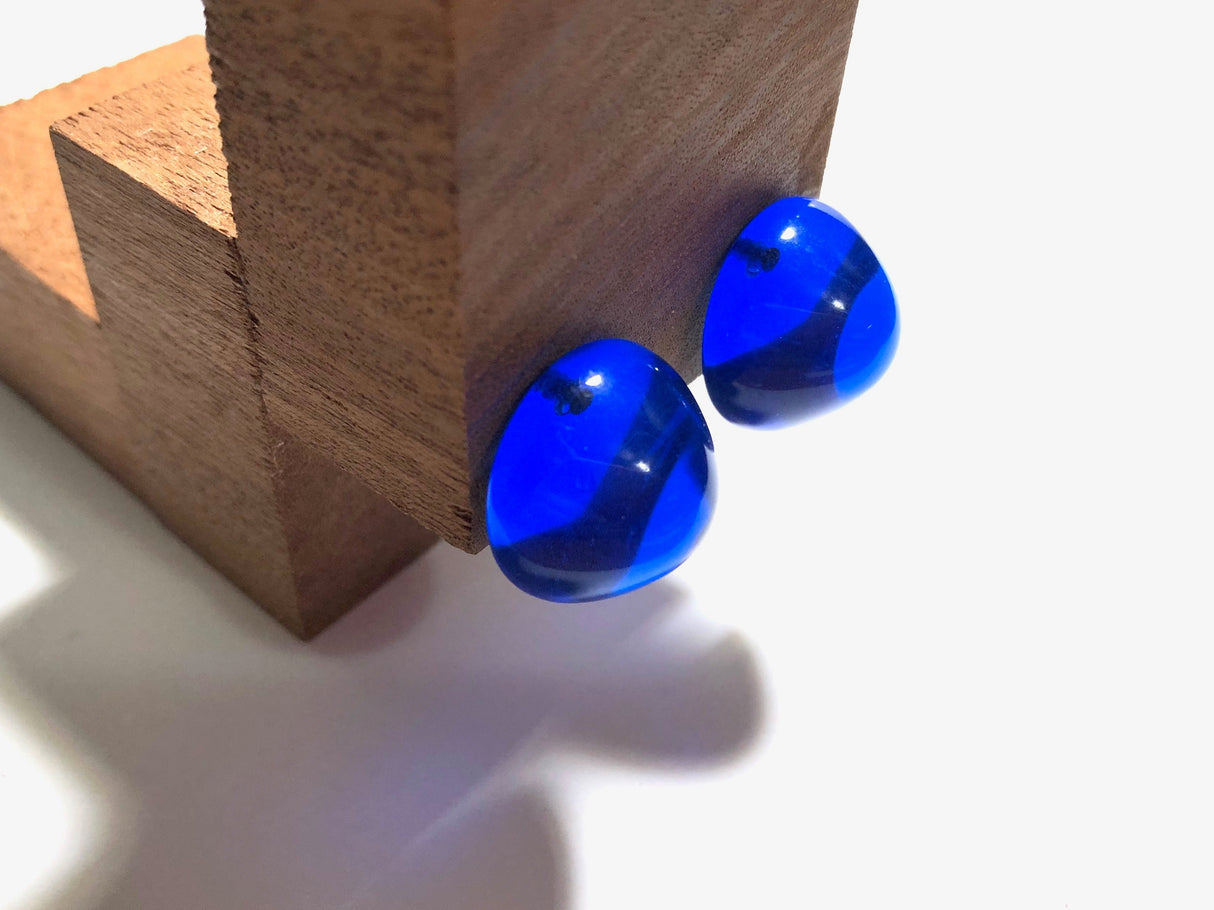 Aqua Blue Large Gumdrop Stud Earrings from Leetie Lovendale
