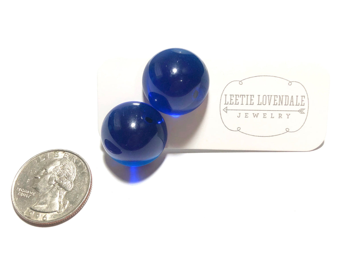 Aqua Blue Large Gumdrop Stud Earrings from Leetie Lovendale