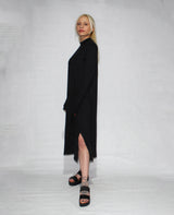 Turtle neck dress long sleeve with side slits from EBRU Home