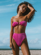 BALBOA HIGH WAISTED BIKINI BOTTOM - BERRY from ELYSIIAN