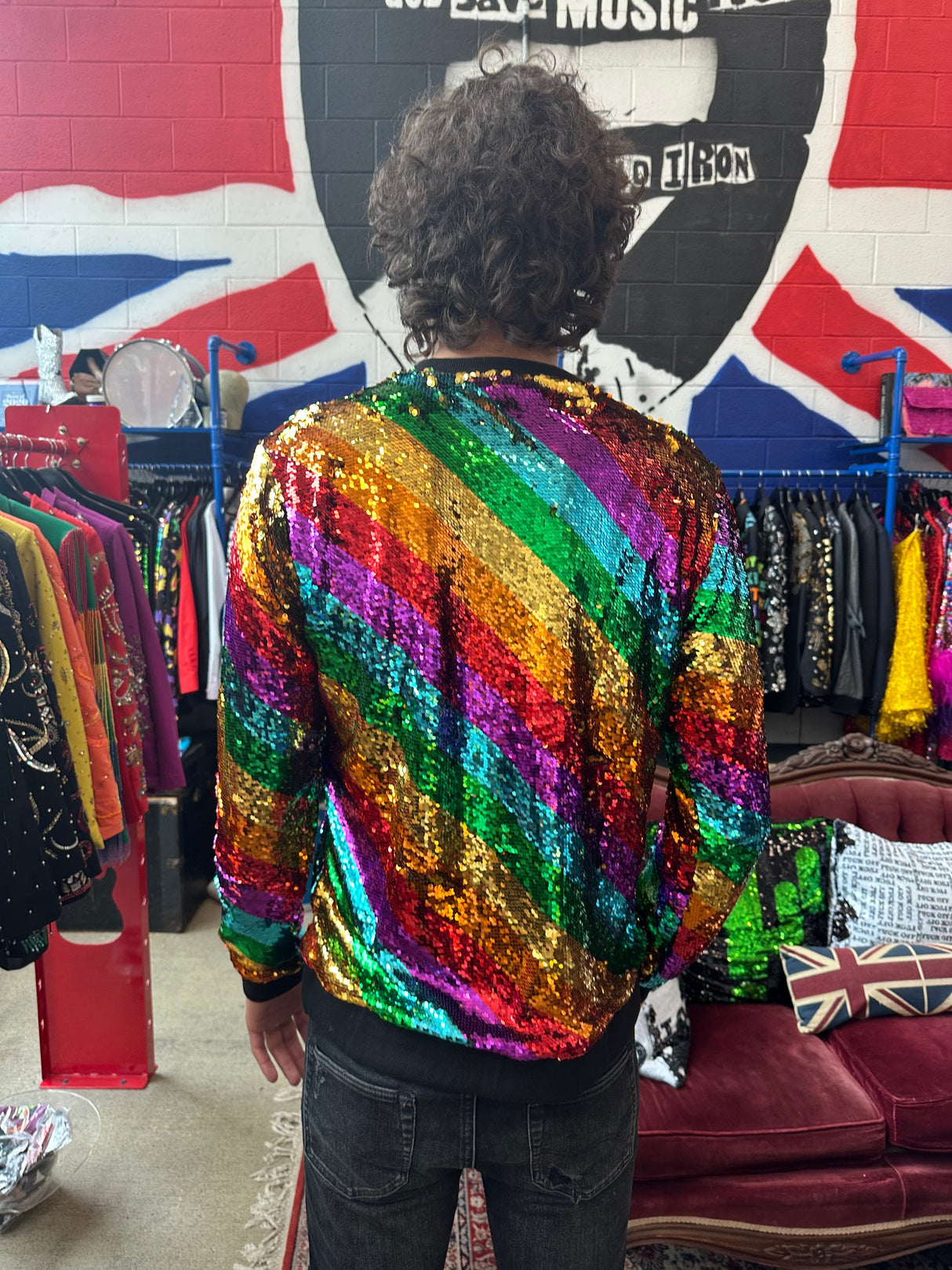 Any Old Iron Mens Golden Rainbow Sweatshirt from Any Old Iron