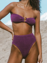BALBOA HIGH WAISTED BIKINI BOTTOM - PLUM from ELYSIIAN