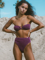 BALBOA HIGH WAISTED BIKINI BOTTOM - PLUM from ELYSIIAN