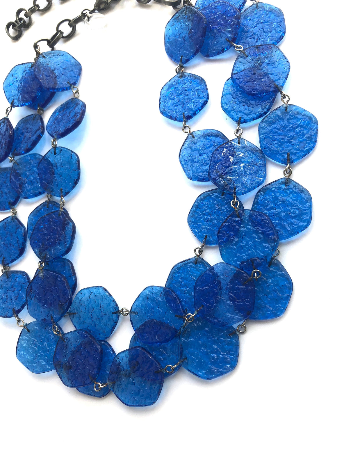 Aqua Blue 'Stained Glass' Ice Chip Necklace from Leetie Lovendale