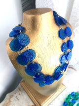Aqua Blue 'Stained Glass' Ice Chip Necklace from Leetie Lovendale