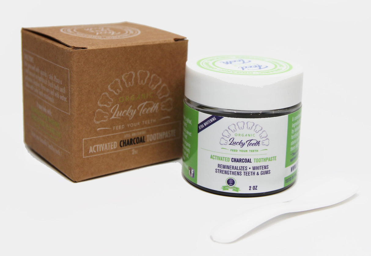 Extra Whitening Organic Charcoal Toothpaste 2oz From Lucky Teeth