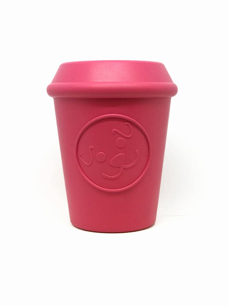 Coffee Cup Durable Rubber Chew Toy and Treat Dispenser From SodaPup