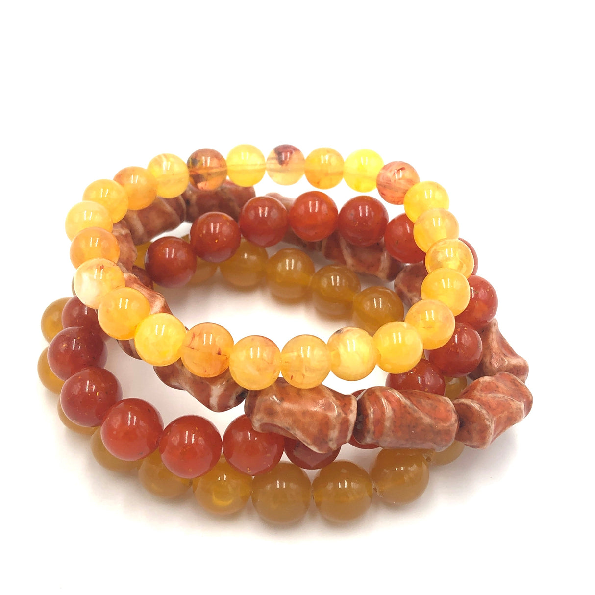 Autumn Mist Stack and Stretch Bracelet Set from Leetie Lovendale