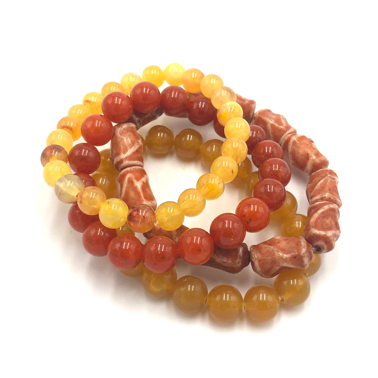 Autumn Mist Stack and Stretch Bracelet Set from Leetie Lovendale