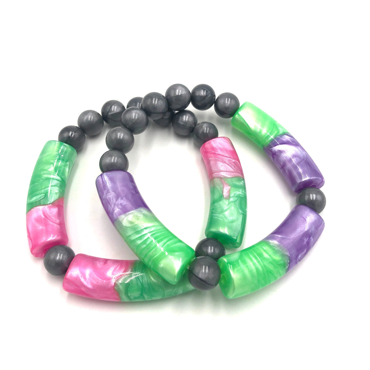Candy Bar Stack and Stretch Bracelet Set from Leetie Lovendale