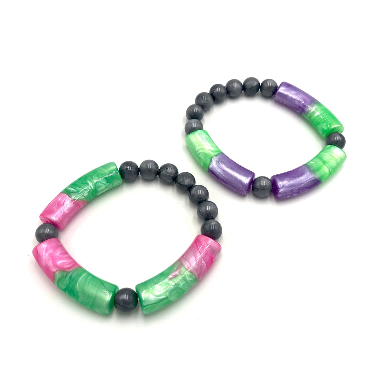 Candy Bar Stack and Stretch Bracelet Set from Leetie Lovendale
